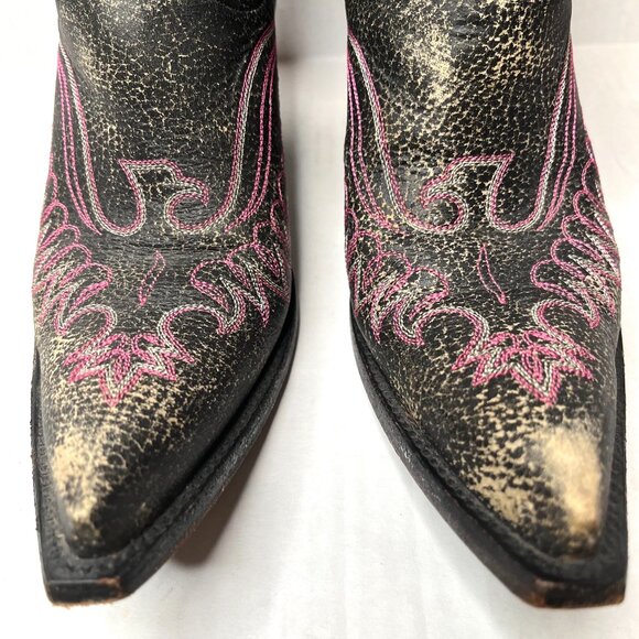 Old Gringo Eagle Western Boots Size 7 Distressed Pink Brown Leather Knee High - Picture 4 of 14